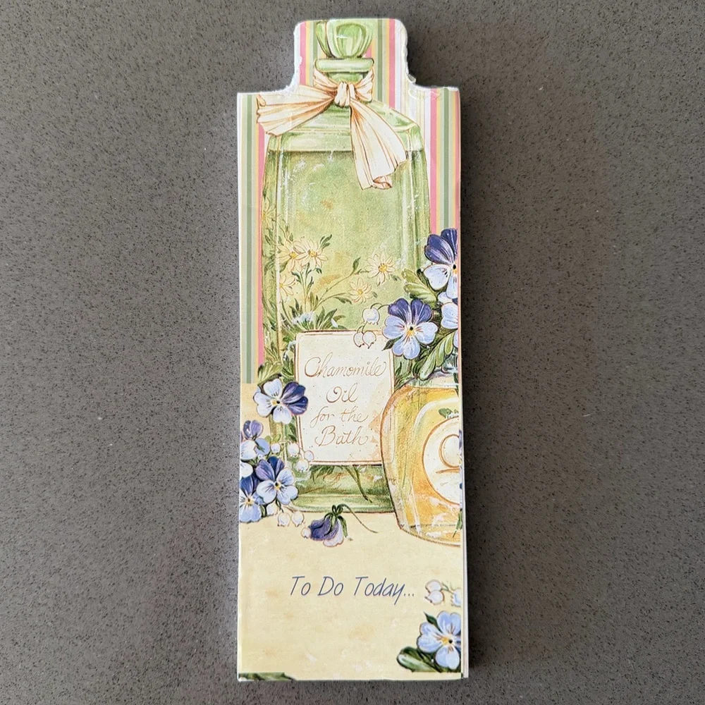 Vintage Floral Memo Pad Magnetic To Do List Cottagecore Chamomile Bath